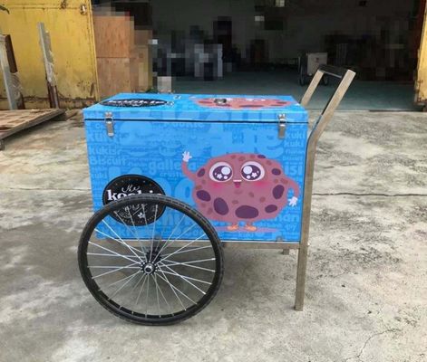 kopen 6 smaken kleine Italiaanse Gelato display cart online vervaardiging