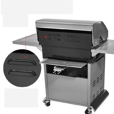kopen 4 Branders Verticaal gas of houtskool BBQ Grill Buitenhuis Tuin Gebruik online vervaardiging