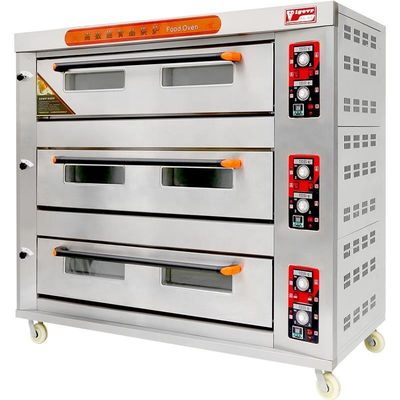 Restaurant Bakken Elektrische oven van roestvrij staal Voor pizza brood bakken Commercieel 3 dek