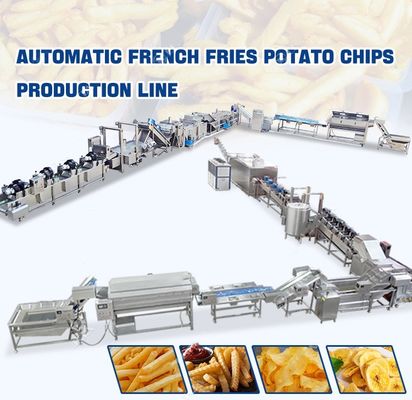 200 KG Full Automatic Quick Frozen Fries Productielijn 304 Voedselkwaliteit roestvrij staal